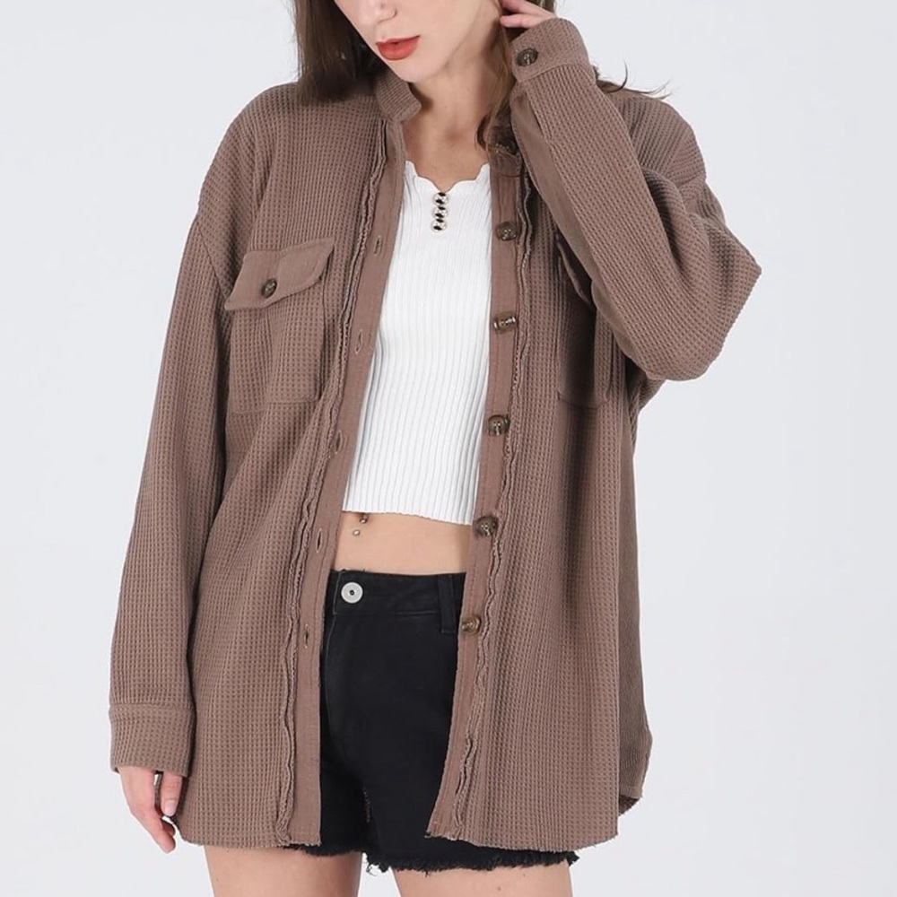 Women’s Oversized Waffle Knit Shacket